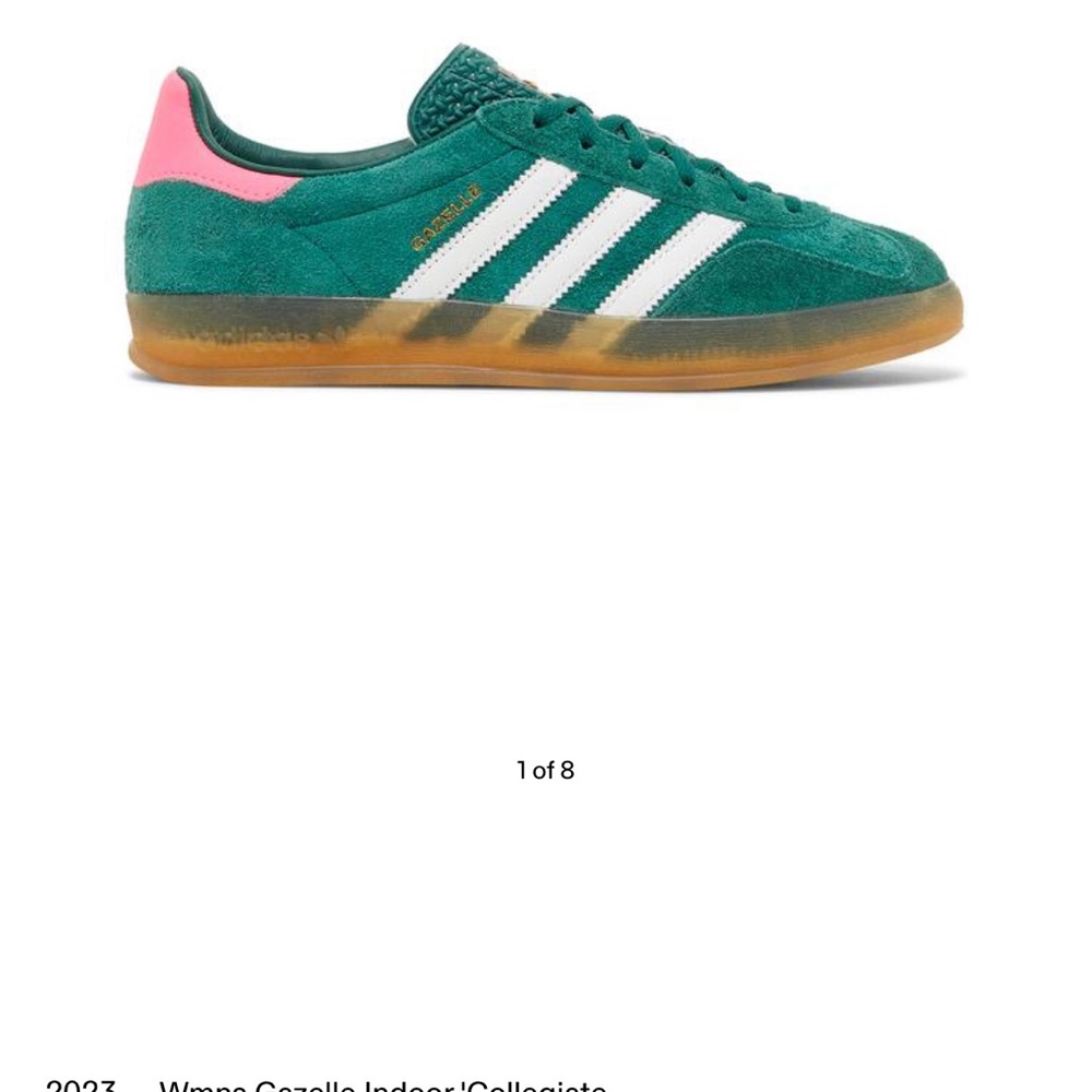 Adidas Gazelle Indoor in Collegiate Green Pink - Womens Size 8